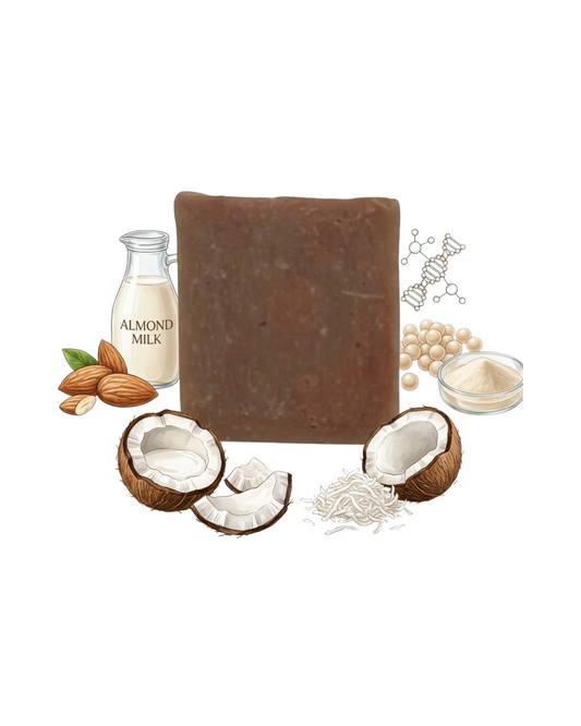 🧼 JABÓN ARTESANAL LECHE DE COCO, ALMENDRA & COLÁGENO