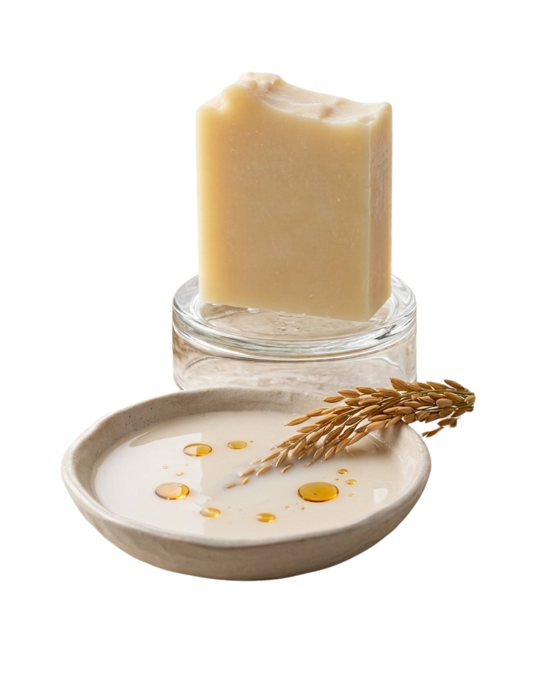 🧼 JABÓN ARTESANAL DE LECHE & ACEITE DE ARROZ(Ayuda a una apariencia más suave, luminosa y visiblemente nutrida).