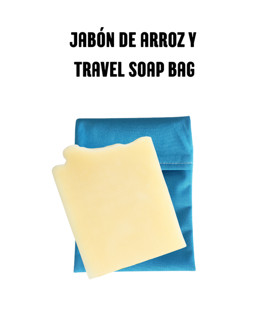 Jabón de Arroz y Travel Soap Bag con bolsa de regalo incluida